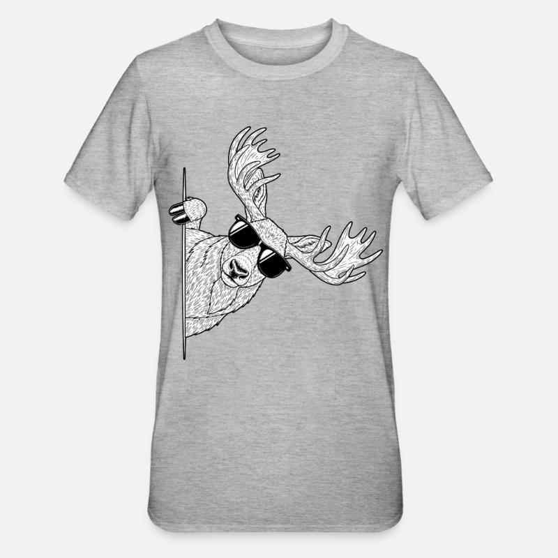Mousses avec lunettes de soleil - T-shirt polycoton Unisexe - gris chiné