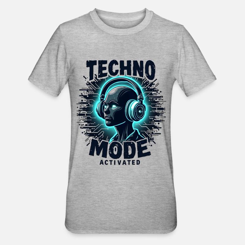 Mode Techno activé – Rave Music - T-shirt polycoton Unisexe - gris chiné