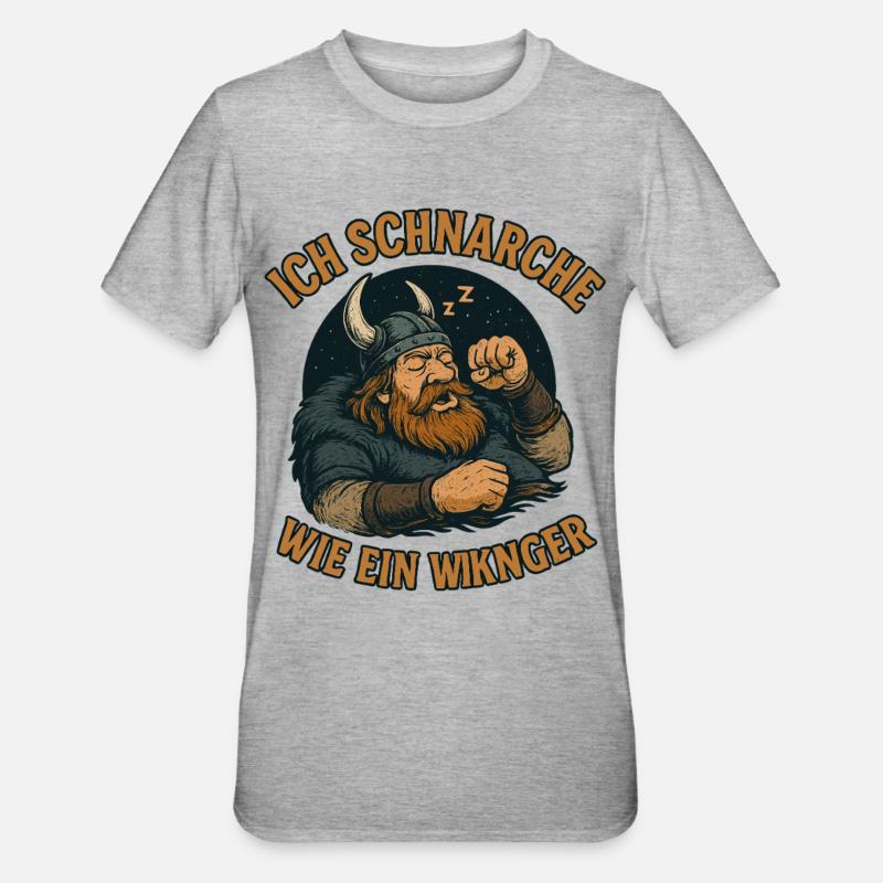 Je ronfle comme un Viking - T-shirt polycoton Unisexe - gris chiné