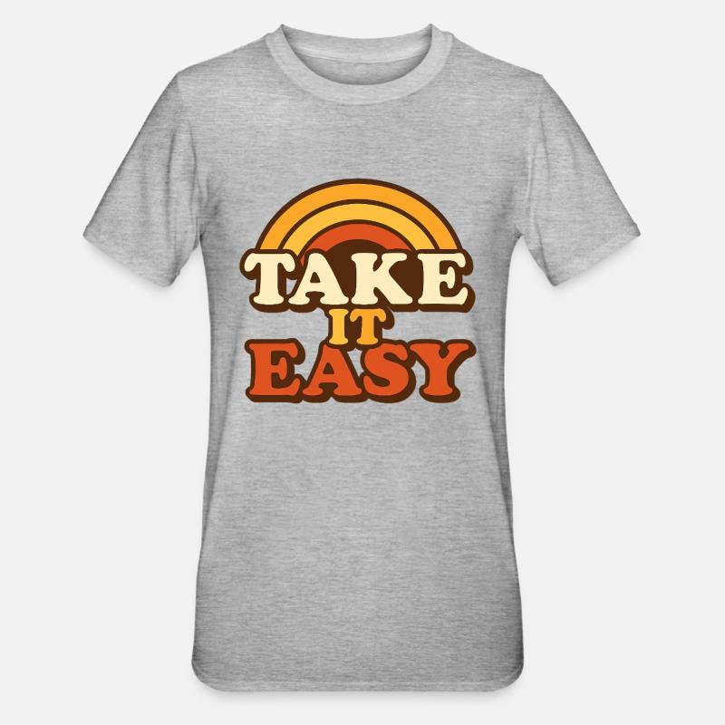 Retro Take It Easy - Unisex Polycotton T-Shirt - heather grey