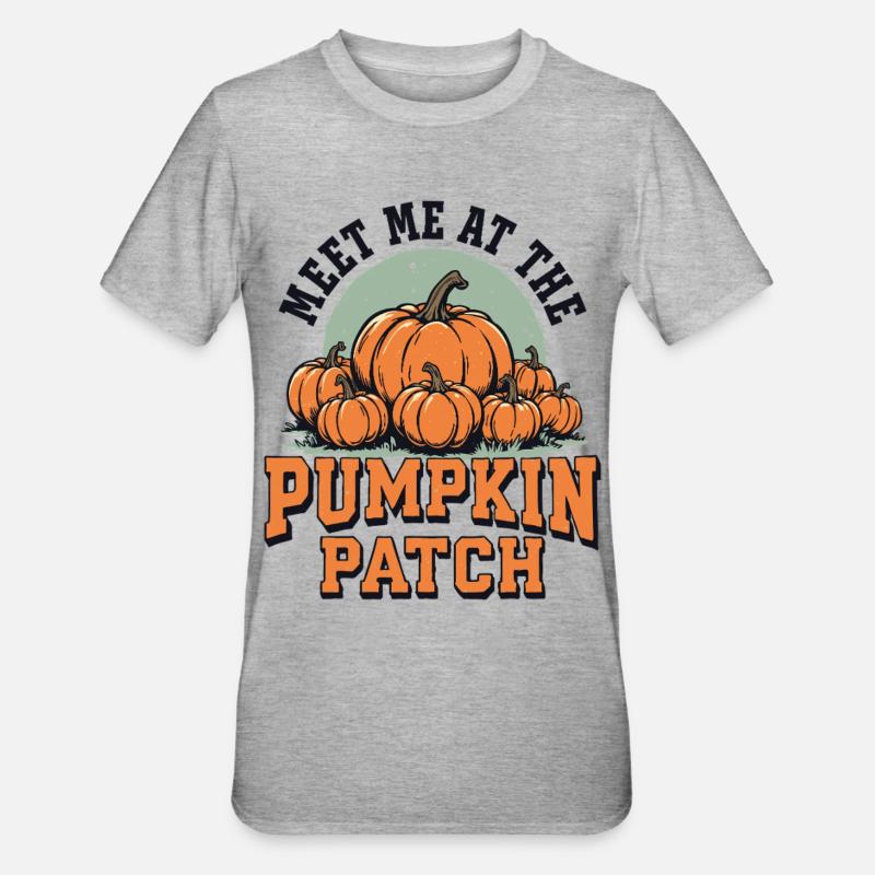 Meet me at the pumpkin patch - Unisex Polycotton T-Shirt - heather grey