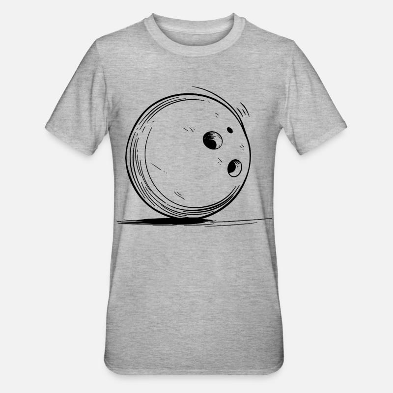 Dessin de boule de bowling - T-shirt polycoton Unisexe - gris chiné
