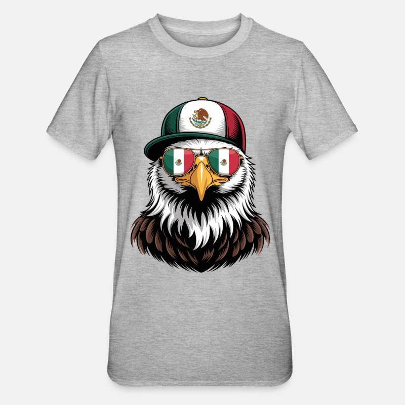 Lunettes de soleil rétro Mexican Eagle - T-shirt polycoton Unisexe - gris chiné
