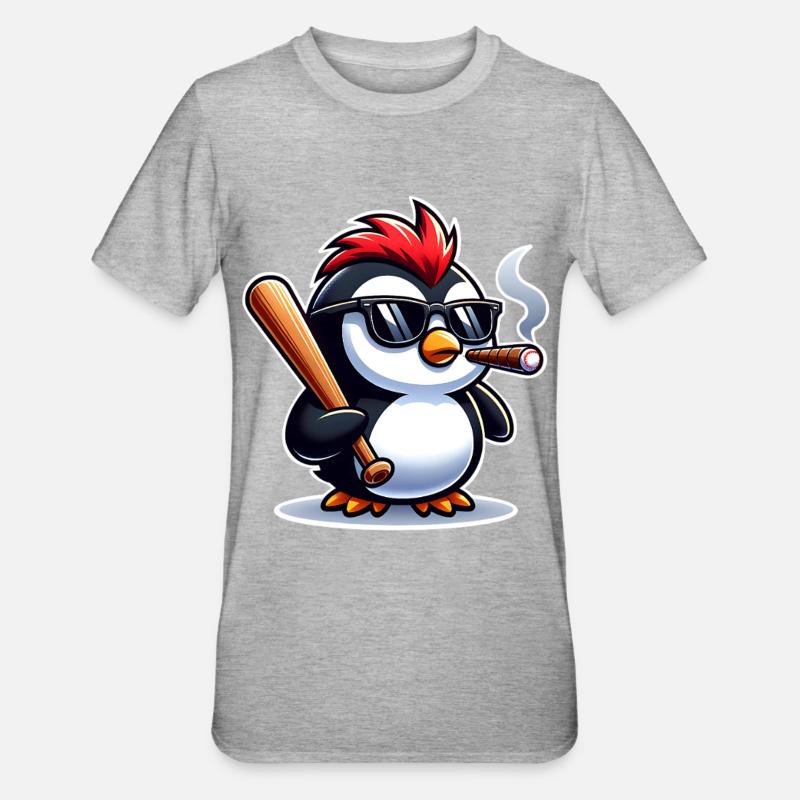 Penguin - Unisex Polycotton T-Shirt - heather grey