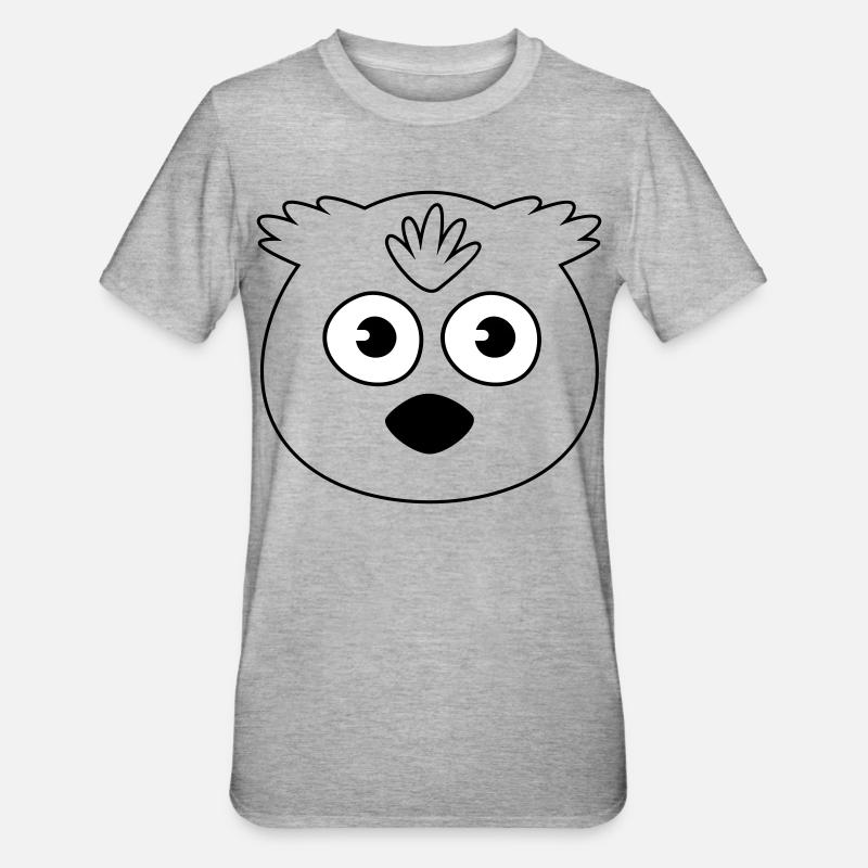 Eule - Unisex Polycotton T-Shirt - Grau meliert