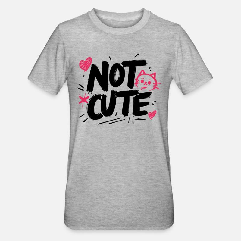 Pas mignon ! - T-shirt polycoton Unisexe - gris chiné