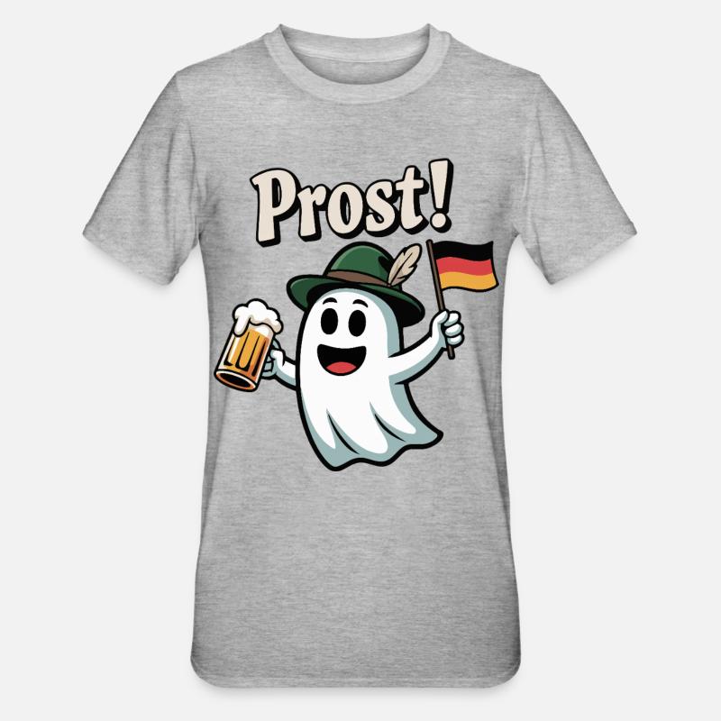 Prost Geist - Unisex Polycotton T-Shirt - Grau meliert