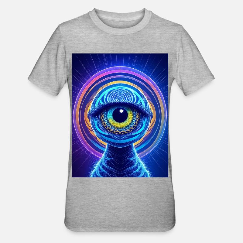 Neon Augenring Kosmischer Hyperrealismus - Unisex Polycotton T-Shirt - Grau meliert