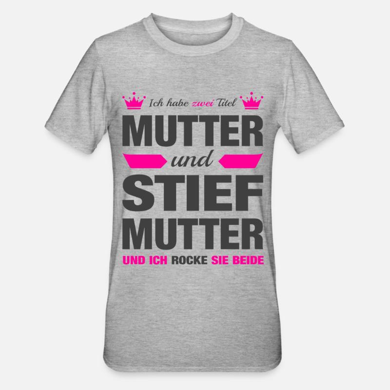 Stiefmutter Stiefmama Mama Muttertag Geschenk - Unisex Polycotton T-Shirt - Grau meliert