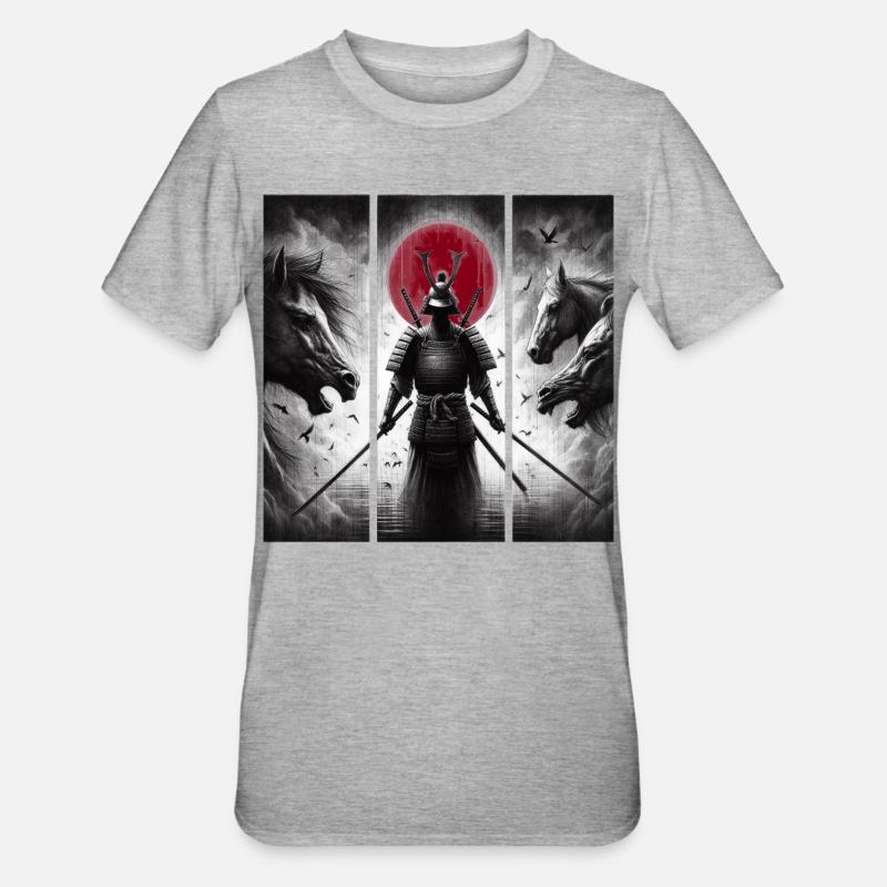 Samurai - Unisex Polycotton T-Shirt - Grau meliert
