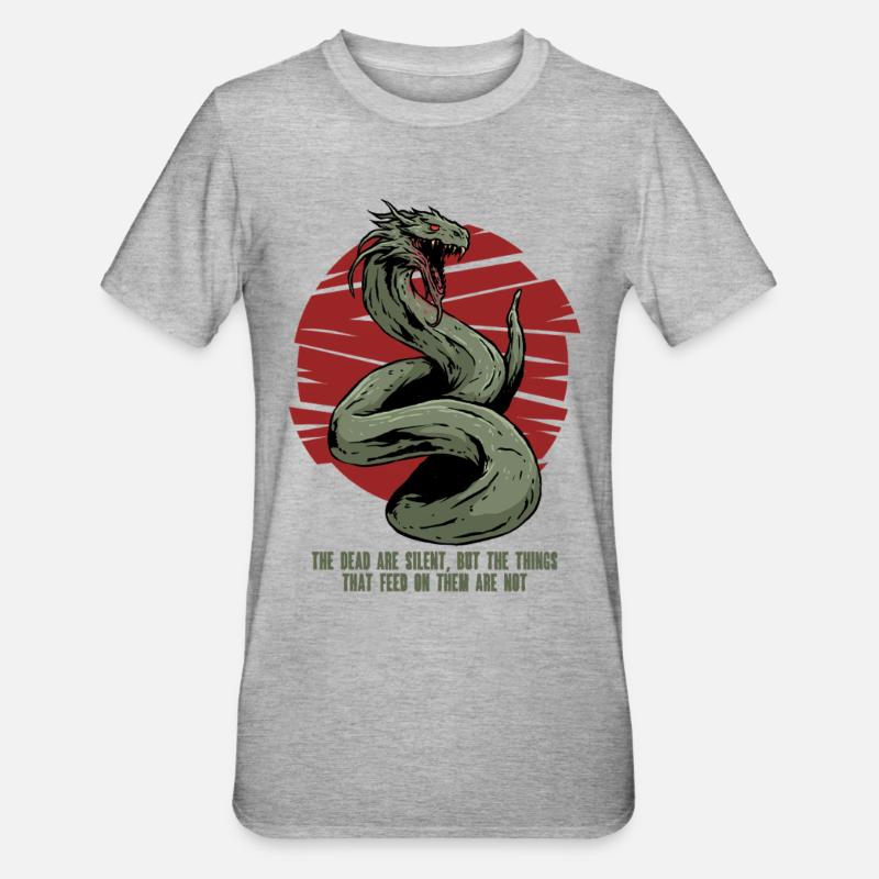 Créatures mythologiques du basilic - T-shirt polycoton Unisexe - gris chiné