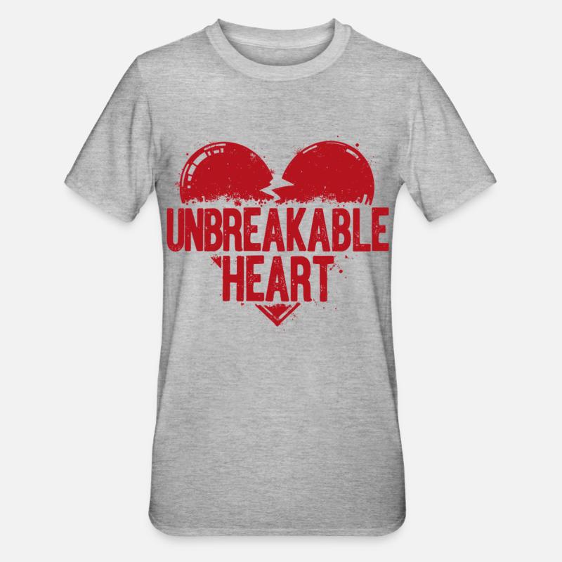 Déclaration de cœur incassable - T-shirt polycoton Unisexe - gris chiné