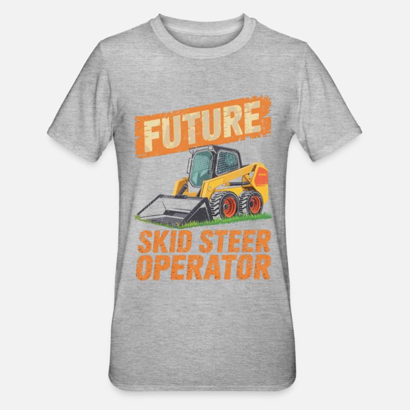 Kompaktlader Skid Steer Operator - Unisex Polycotton T-Shirt - Grau meliert
