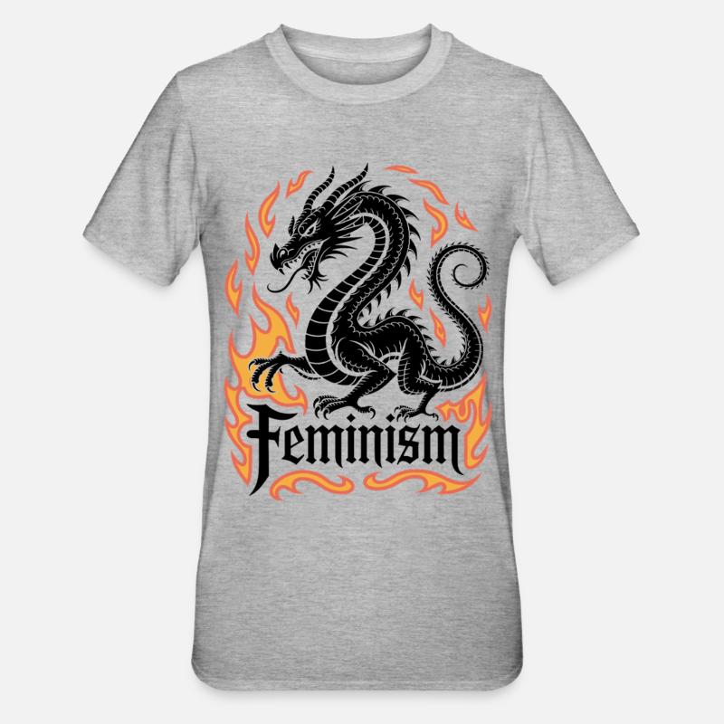 Flame Ring Fire Frame - Unisex Polycotton T-Shirt - heather grey