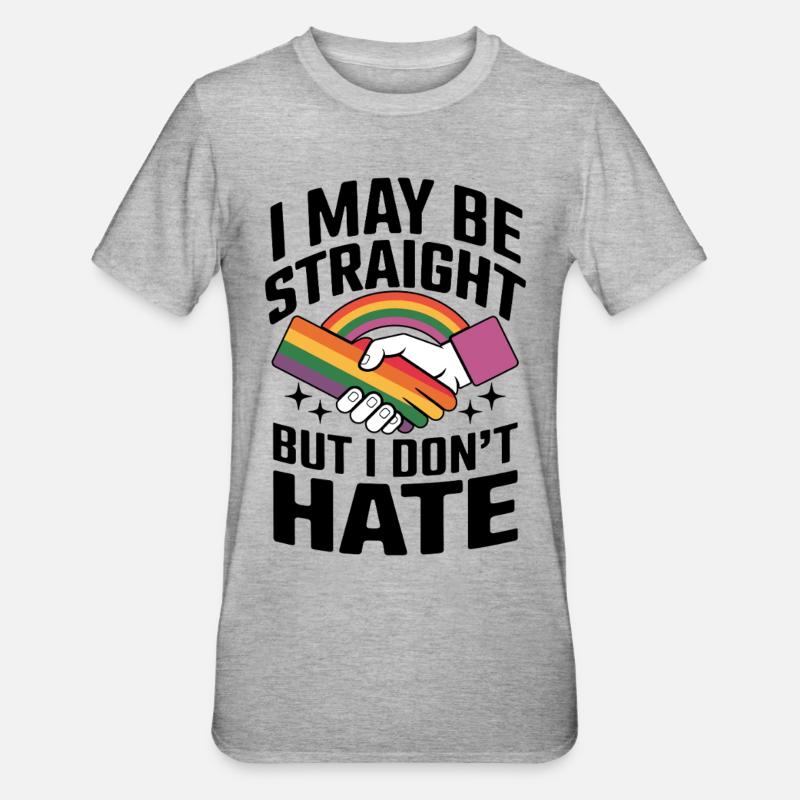 Unity rainbow handshake - Unisex Polycotton T-Shirt - heather grey