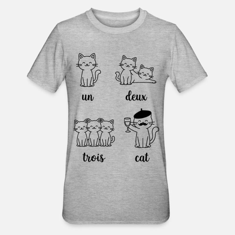 Cat Group Pun Pattern - Unisex Polycotton T-Shirt - heather grey