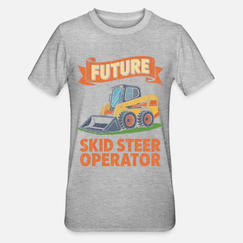 Kompaktlader Skid Steer Operator - Unisex Polycotton T-Shirt - Grau meliert