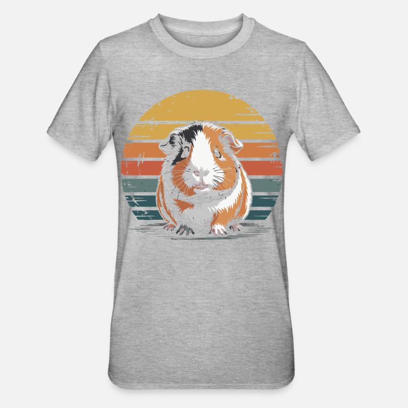 Cochon d’Inde, sucré - T-shirt polycoton Unisexe - gris chiné