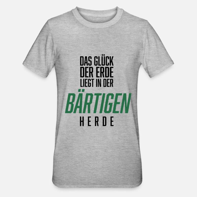 Bart, Bartträger, Lustiger Spruch, Bärtige Herde - Unisex Polycotton T-Shirt - Grau meliert