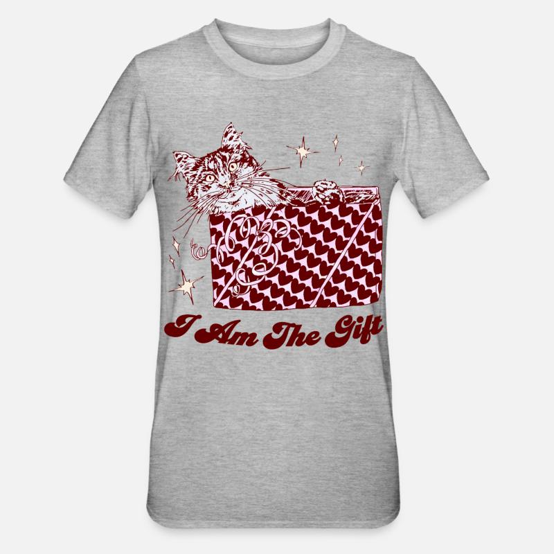 ICH BIN DAS GESCHENK - Unisex Polycotton T-Shirt - Grau meliert