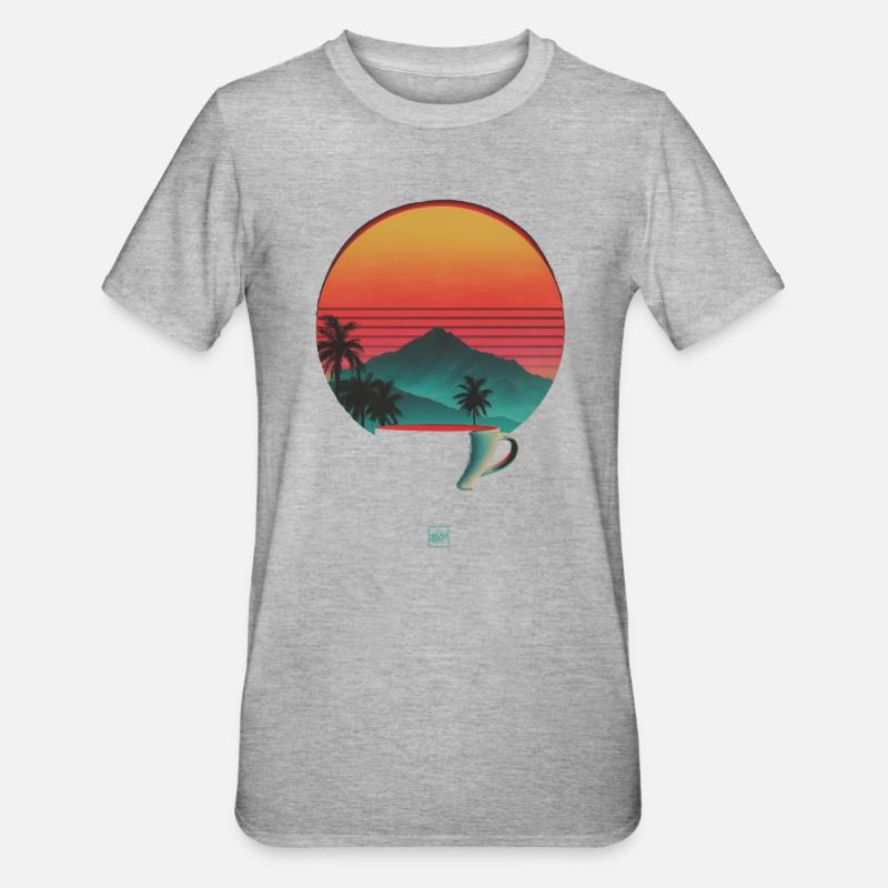 Sunset and coffee - Unisex Polycotton T-Shirt - heather grey