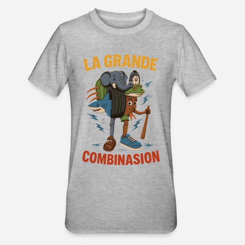 Combinasion La Grande Combinaison Italienne Brainrot - T-shirt polycoton Unisexe - gris chiné