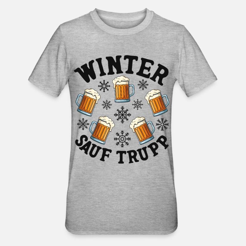 Escouade d’alcool d’hiver - T-shirt polycoton Unisexe - gris chiné