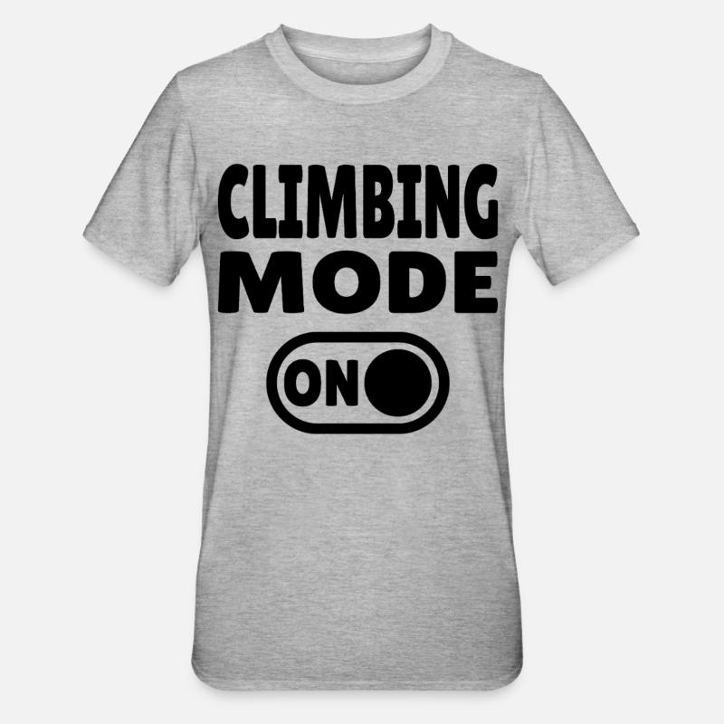 Climbing Mode ON – Boulder & Kletter Style - Unisex Polycotton T-Shirt - Grau meliert