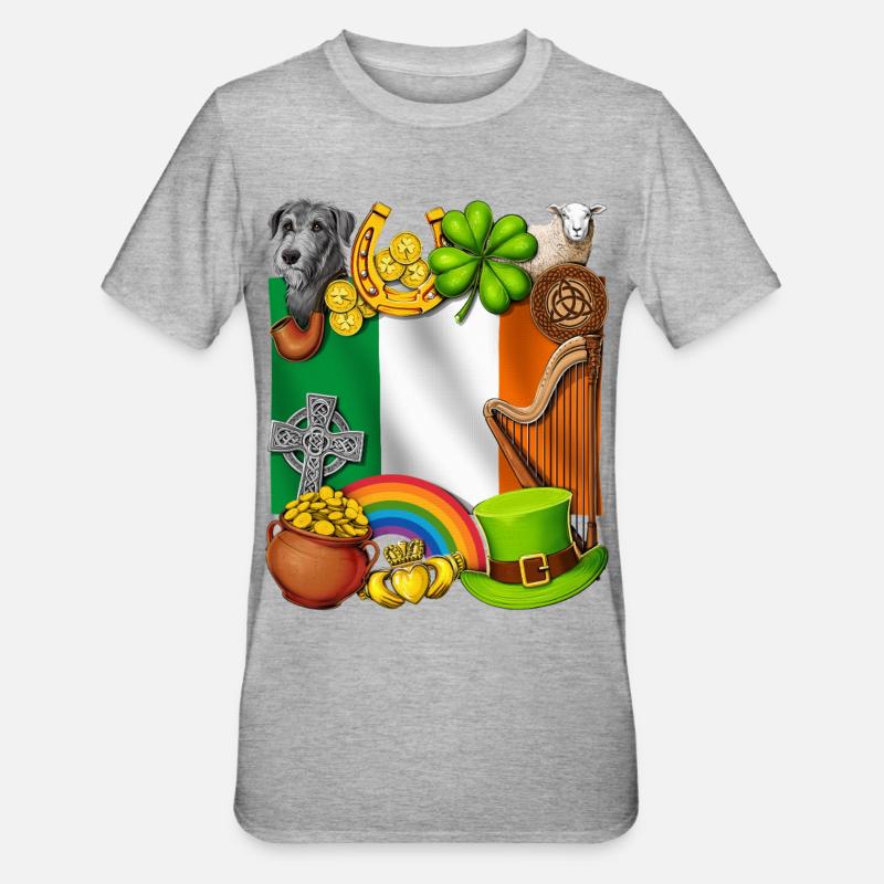Irisches Erbe - Unisex Polycotton T-Shirt - Grau meliert