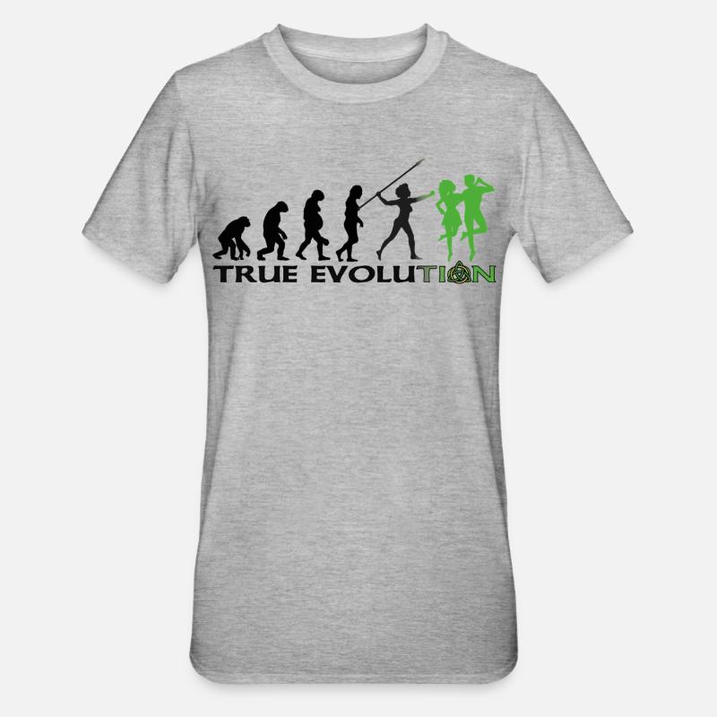 Evolution towards traditional Irish dance - Unisex Polycotton T-Shirt - heather grey