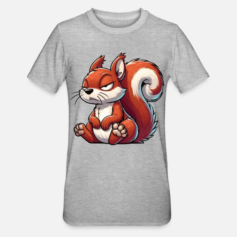 Eichhörnchen Eichhorn Eichhörnchenliebhaber Nager - Unisex Polycotton T-Shirt - Grau meliert