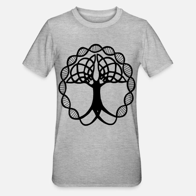 Seltsamer schwarzer Baum - Unisex Polycotton T-Shirt - Grau meliert