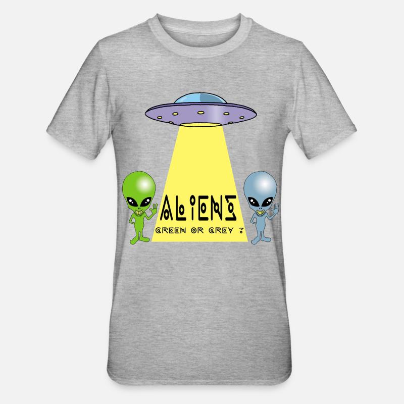 Green or grey alien? - Unisex Polycotton T-Shirt - heather grey