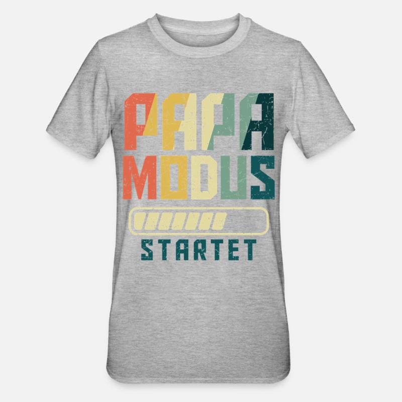 Werdender PAPA MODUS STARTET Lustiges - Unisex Polycotton T-Shirt - Grau meliert