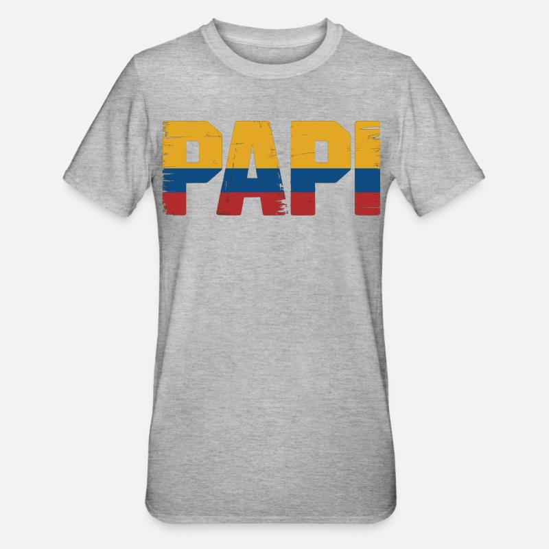 Daddy Colombia Flag – Gift for - Unisex Polycotton T-Shirt - heather grey