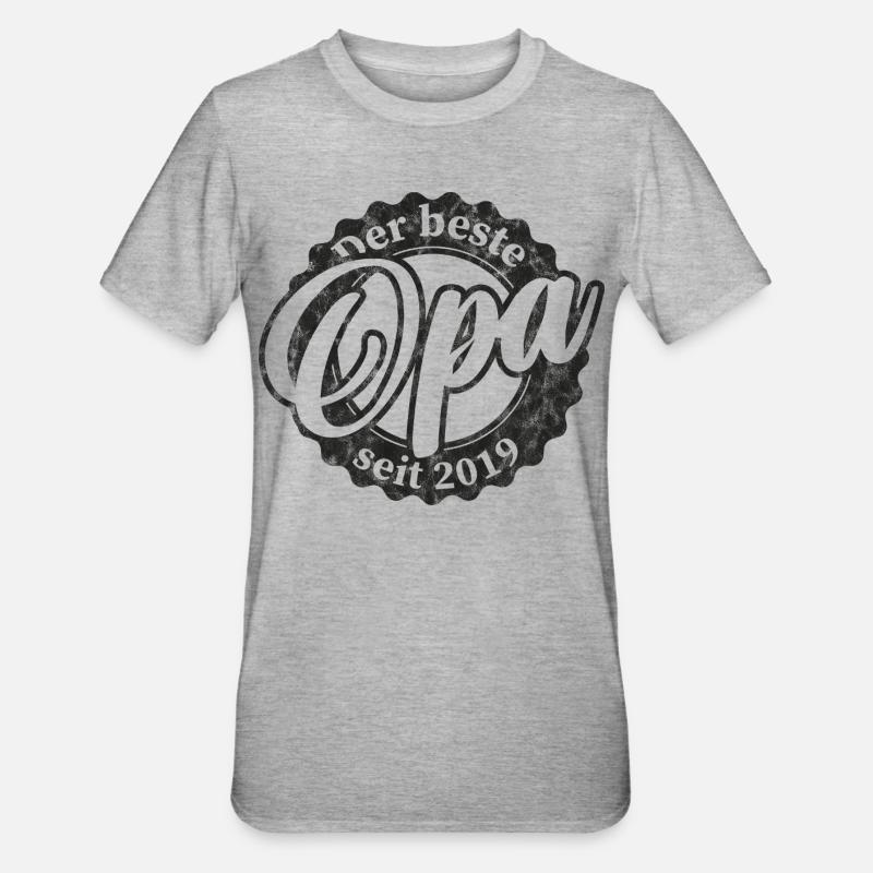 Der Beste Opa seit 2019 - Unisex Polycotton T-Shirt - Grau meliert
