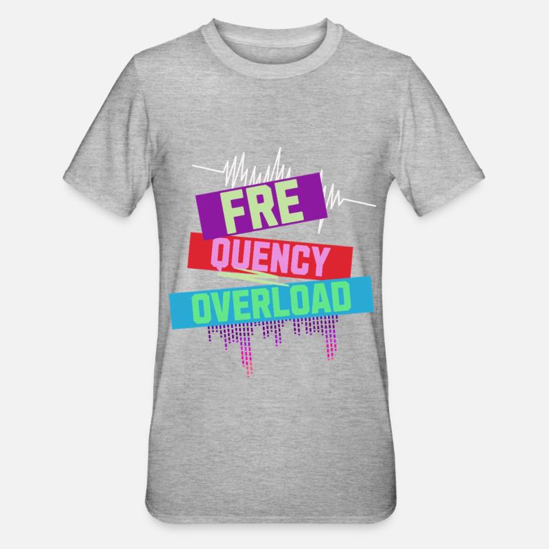 Frequency Overload Rave EDM - Unisex Polycotton T-Shirt - Grau meliert