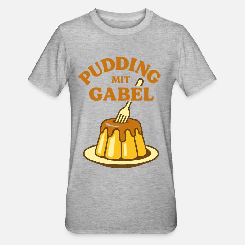 Pudding à la fourchette - T-shirt polycoton Unisexe - gris chiné