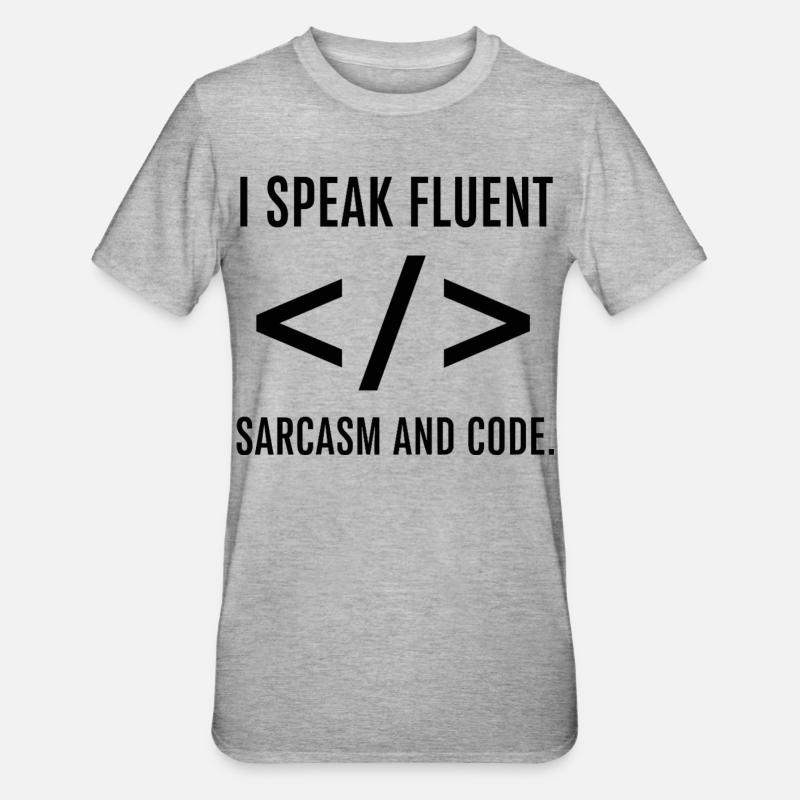 Je parle couramment le code - T-shirt polycoton Unisexe - gris chiné