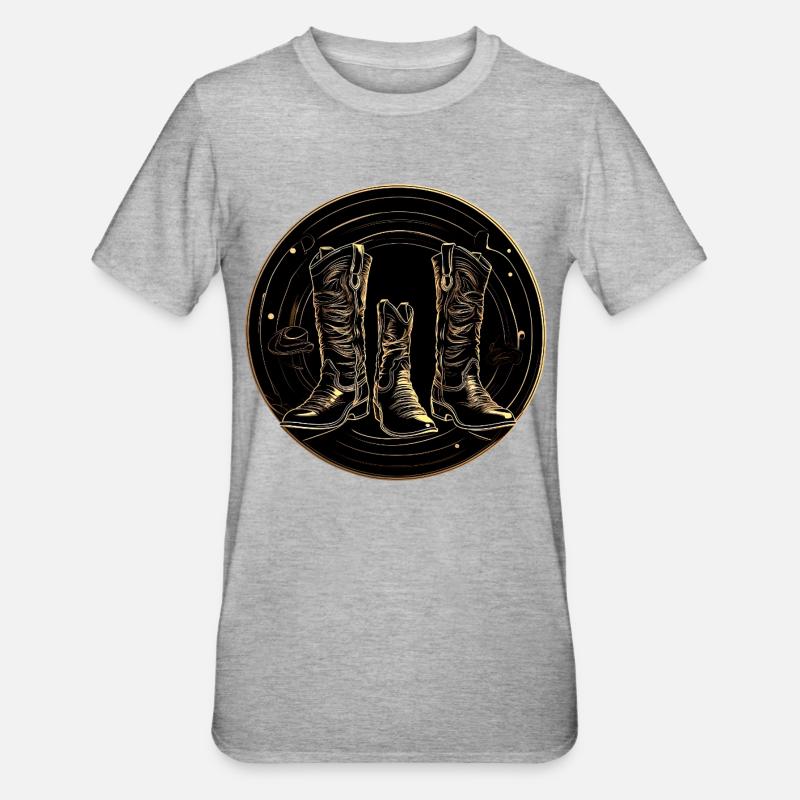 Bottes dorées en cercle - T-shirt polycoton Unisexe - gris chiné