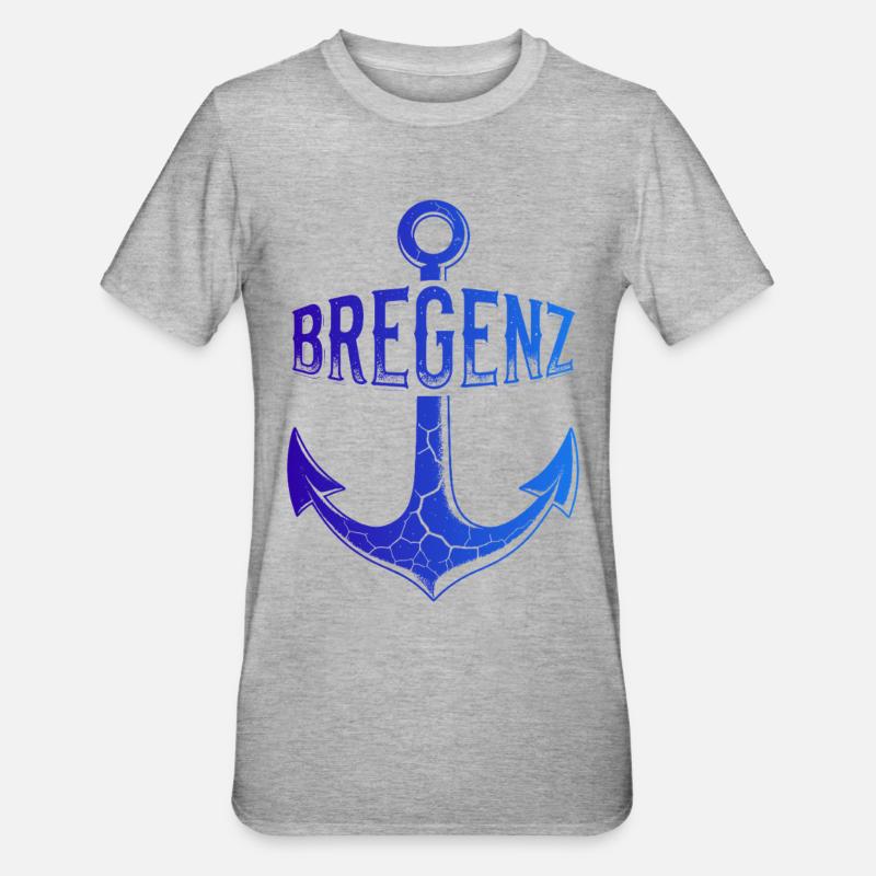 Anker Bregenz Bodensee Österreich - Unisex Polycotton T-Shirt - Grau meliert