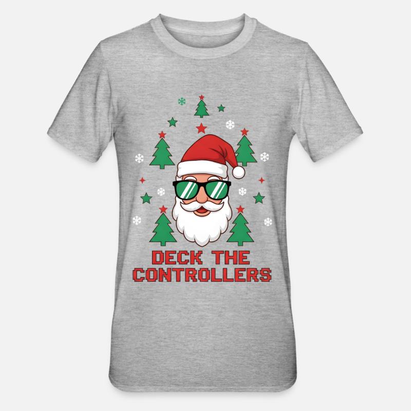 Deck the Controllers - Unisex Polycotton T-Shirt - heather grey