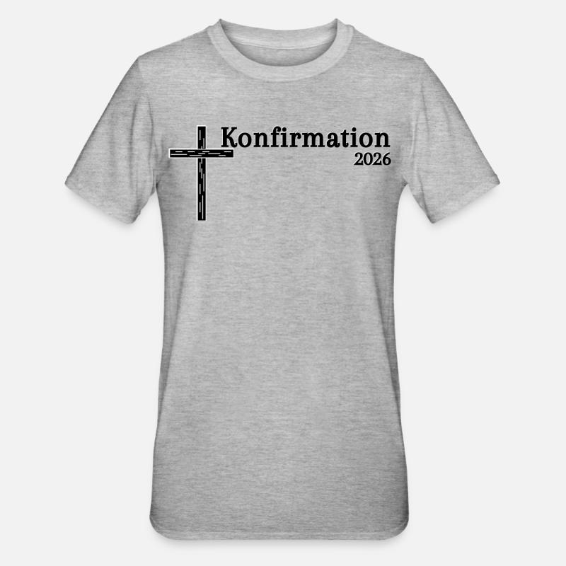 Gift ideas for Confirmation 2026 Cross - Unisex Polycotton T-Shirt - heather grey