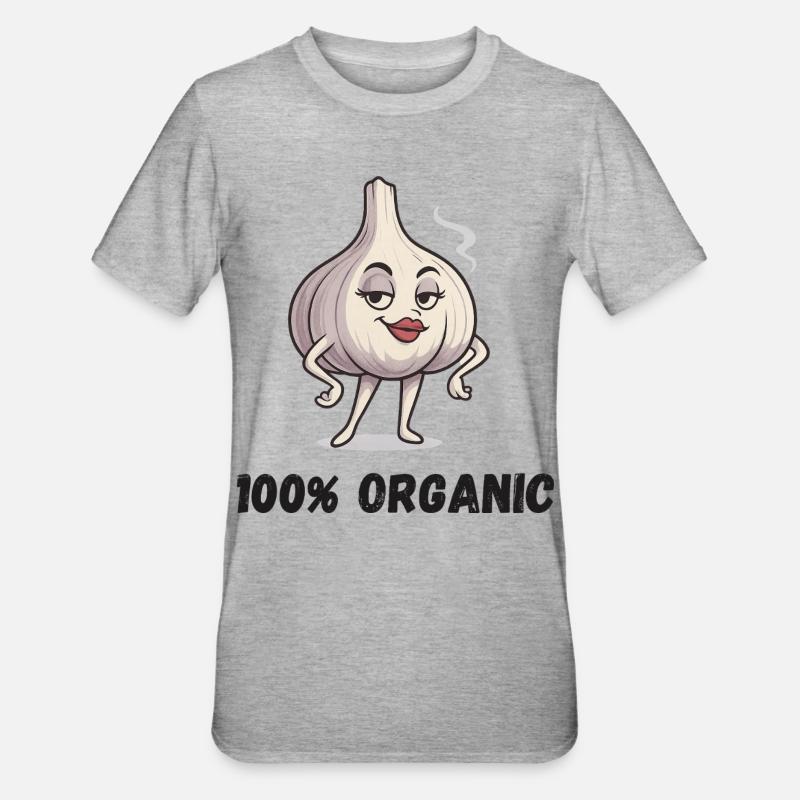 Garlic Diva Pose Ail Végétal Bio - T-shirt polycoton Unisexe - gris chiné