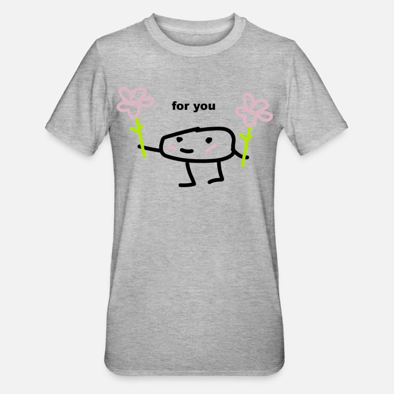 Geschenk Tshirt aus Sueß  - Unisex Polycotton T-Shirt - Grau meliert