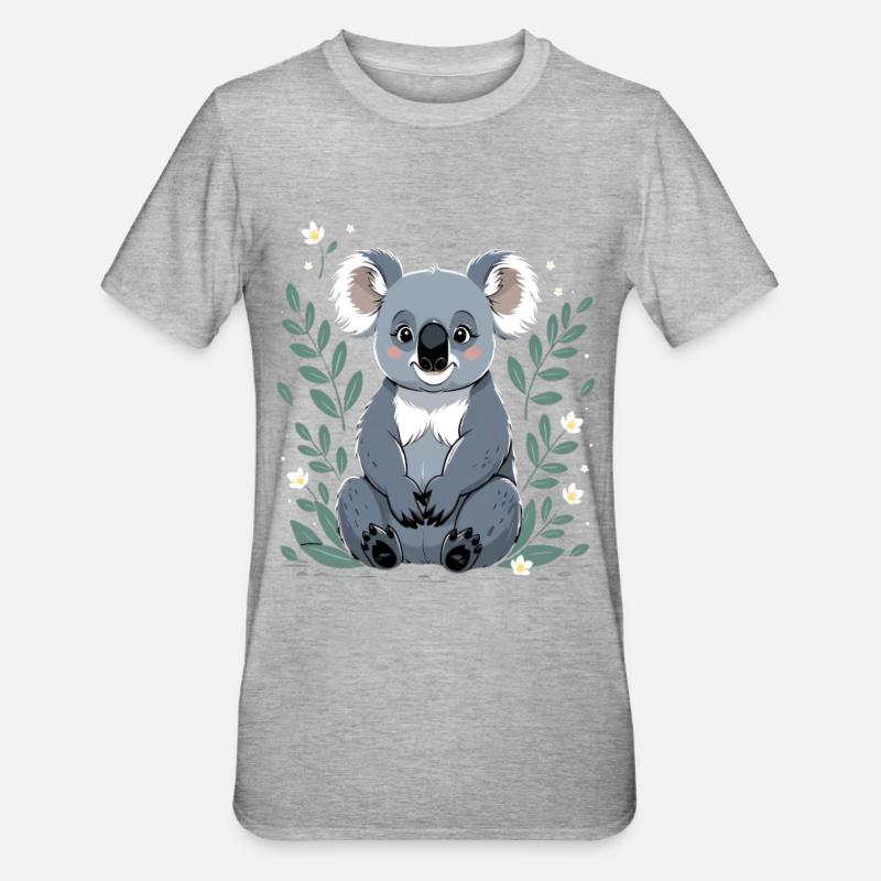 Small koala in a leaf frame - Unisex Polycotton T-Shirt - heather grey