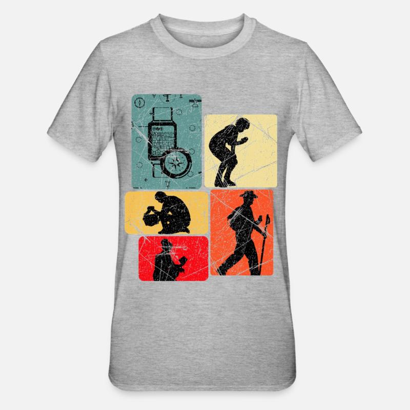 Géocaching - T-shirt polycoton Unisexe - gris chiné