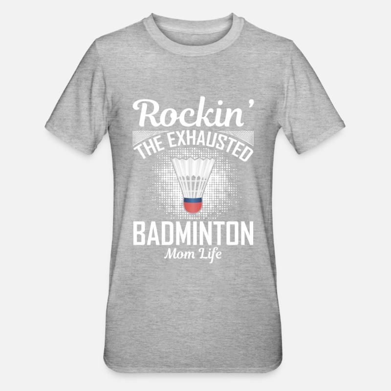 Badminton Mama - Unisex Polycotton T-Shirt - Grau meliert