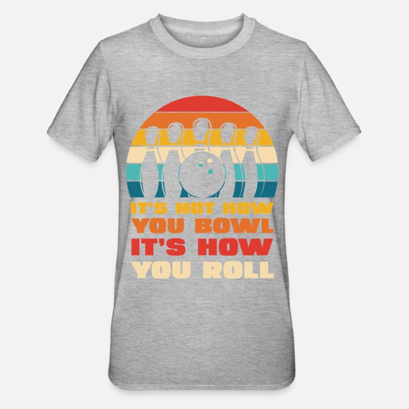 Style de rouleau de bowling rétro - T-shirt polycoton Unisexe - gris chiné