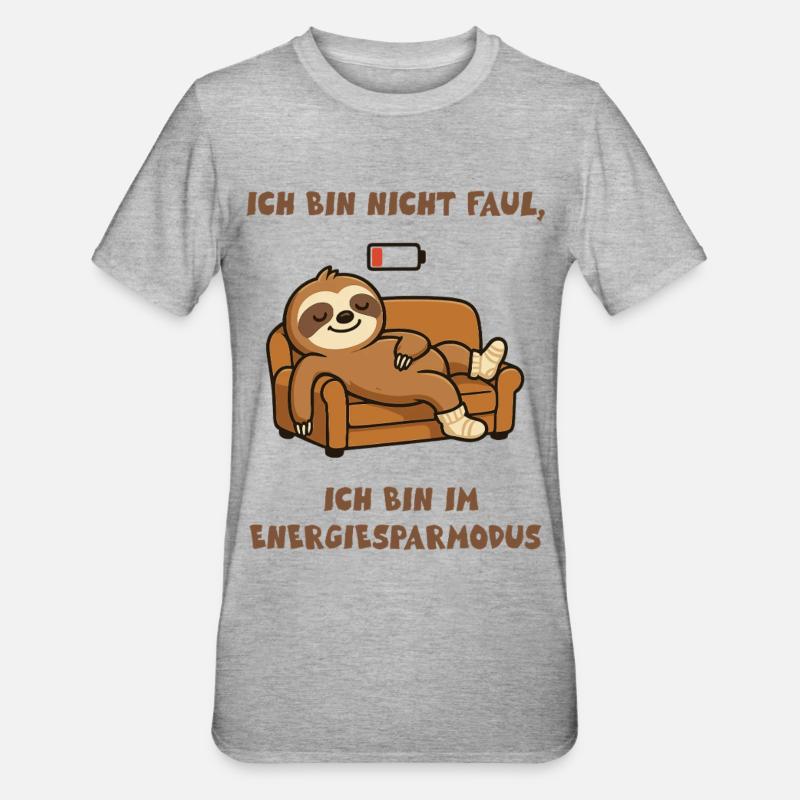 Conception du mode d’économie d’énergie paresseux - T-shirt polycoton Unisexe - gris chiné